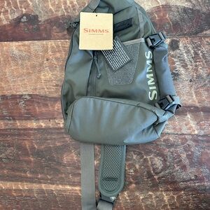 Simms Olive Green Sling Pack with Padded Strap